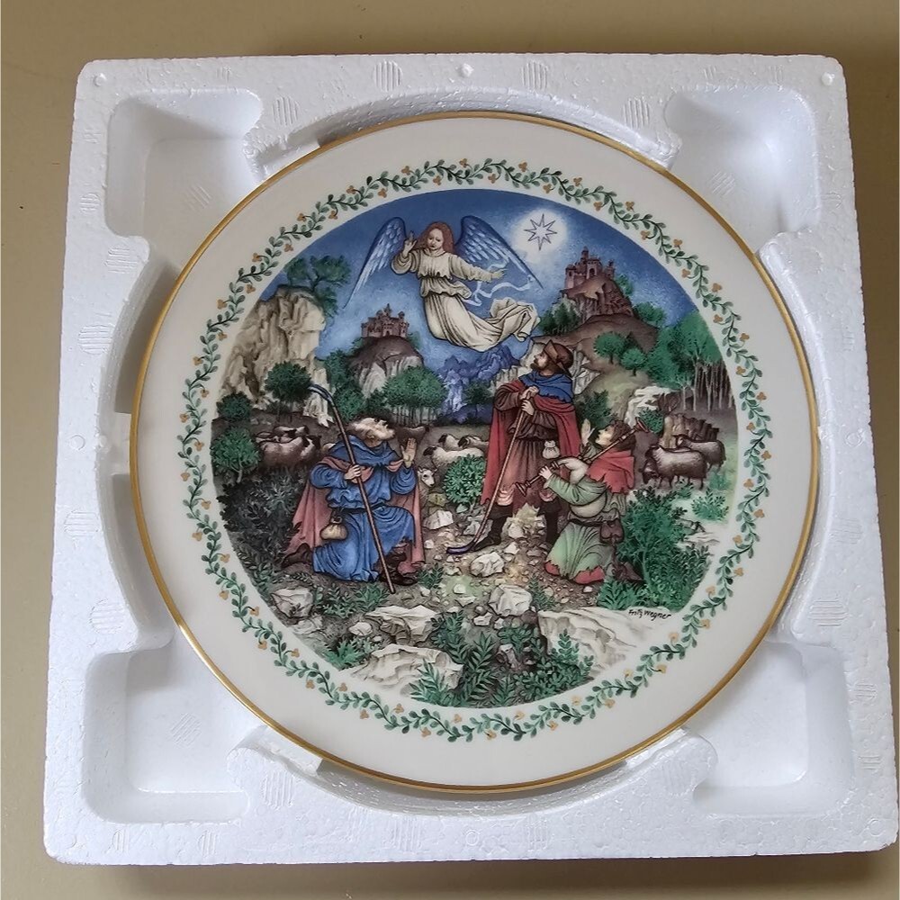 1982 CHRISTMAS PLATE "THE SHEPHERDS" Fleetwood Collection by Fritz Wigner 1/5000